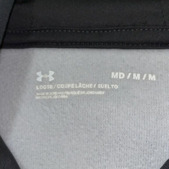 Under‎ Armour Fleece Script Hoodie Women’s Sz Medium Jet Gray Loose Fitting - Picture 3 of 4